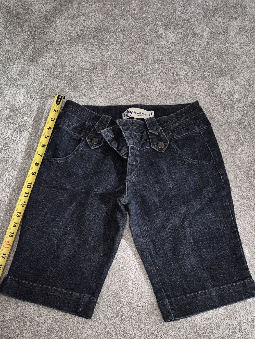 Boom Boom Jeans Dark Blue Cropped Denim Shorts